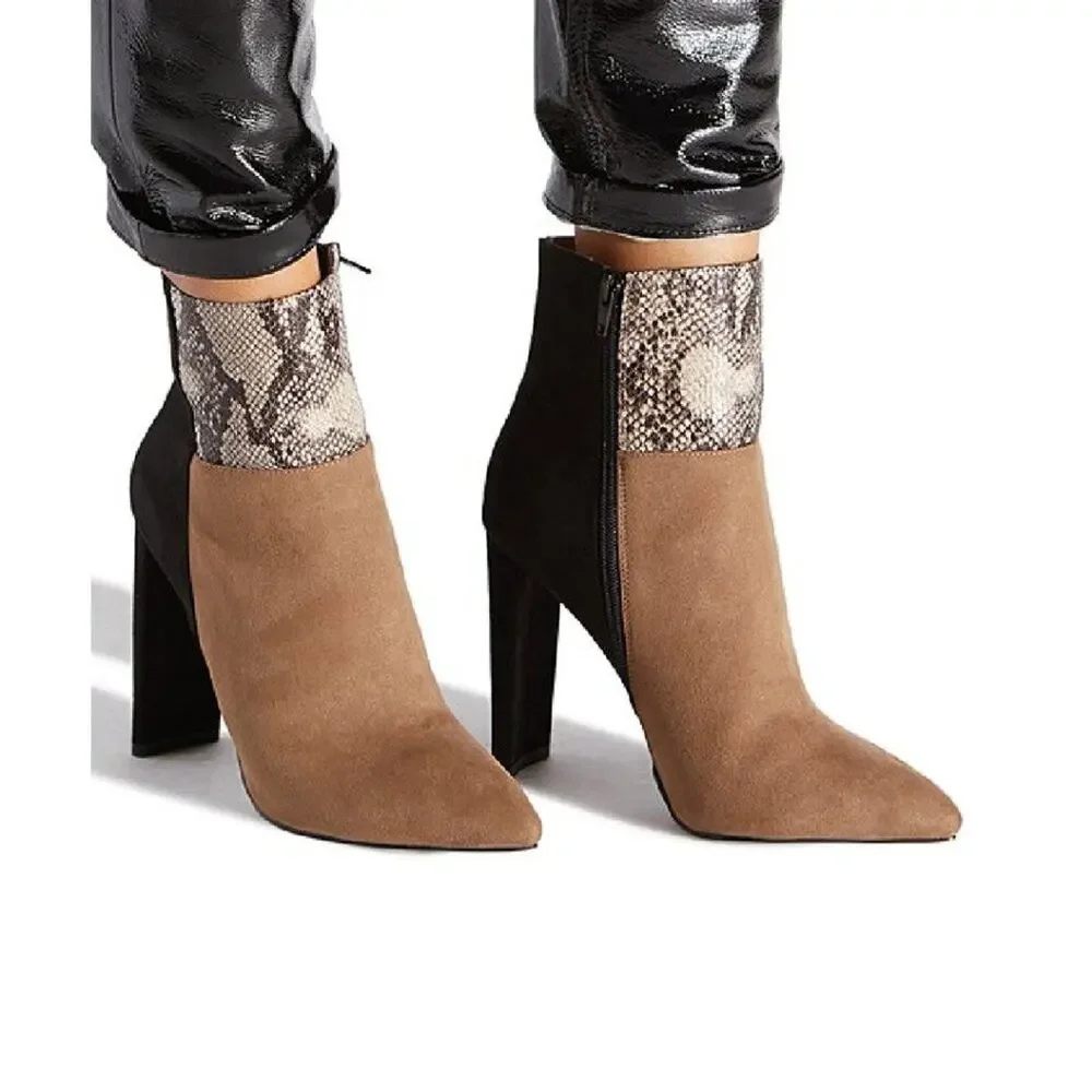 ShoeDazzle Snake-Embossed Saskia Booties